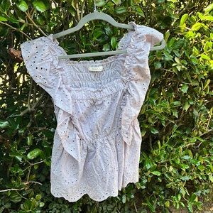 Lavender Eyelet Ruffle Top Boutique Small
